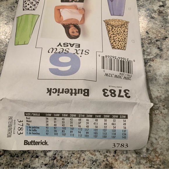 Butterick Pattern 3783 Women's Plus Sizes 6 Easy to Sew Skirts 28W, 30W, 32W - Picture 3 of 4